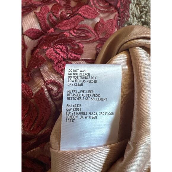 Women’s Anthropologie Maroon Hitherto Lace Elaine Cocktail Dress Size 0 - Picture 7 of 12